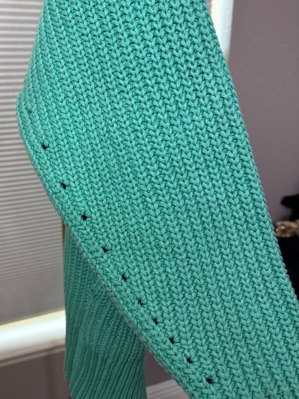 ☀️ Free People Swim Too Deep Chunky Knit Cardigan Turquoise S NWOT - Picture 6 of 9